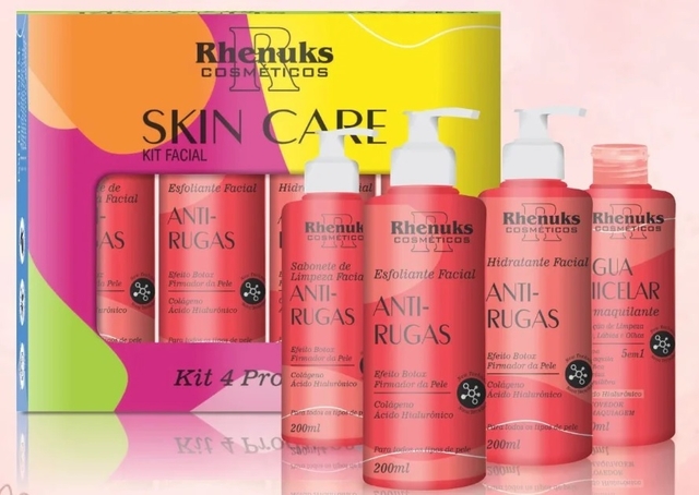 KIT COM 4 PRODUTOS SKIN CARE ANTI RUGAS 