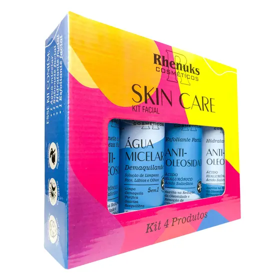 KIT COM 4 PRODUTOS SKIN CARE ANTI OLEOSIDADE